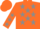 Silk - Orange body, grey stars, orange arms, grey stars, orange cap