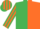 Silk - Emerald Green and Orange (halved), striped sleeves and cap