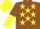 Silk - Brown, Yellow stars, halved sleeves, Yellow cap