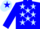 Silk - Blue, light blue stars, light blue cap, blue star