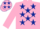 Silk - Pink, dark blue stars, pink sleeves, pink cap, dark blue stars