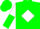 Silk - Green body, white diamond, white arms, green halved, green cap