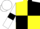Silk - Yellow body, black quartered, white arms, black armlets, white cap