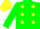 Silk - Green body, yellow spots, green arms, yellow cap