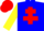 Silk - Blue body, red cross of lorraine, yellow arms, red cap