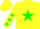 Silk - Yellow body, green star, yellow arms, green stars, yellow cap