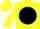 Silk - Yellow, fluorescent yellow 'silken' on black disc, fluorescent yellow cap