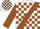 Silk - White, brown sash, brown blocks on slvs