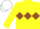 Silk - Yellow, brown triple diamond & armlet, white cap