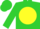 Silk - Lime, black 'b' on yellow disc, lime cap