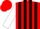 Silk - Red, black stripes on white sleeves, red cap