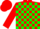 Silk - Red and green blocks, red cap
