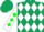 Silk - Dark green with white diamonds, white sleeves with green diamonds
