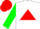 Silk - White, red triangle, green sleeves, red cap