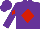 Silk - Purple, red diamond, red diamond on sleeves, purple cap