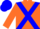 Silk - Orange, Blue cross belts, Blue cap