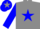 Silk - Grey, Blue star, Blue sleeves and cap, Grey star