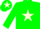 Silk - Green body, cream star, green arms, green cap, cream star