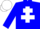 Silk - Blue body, white cross of lorraine, blue arms, white cap, blue hooped