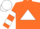 Silk - Orange, orange 'm' on white triangle, white bars on sleeves, white cap