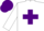 Silk - White body, purple cross belts, white arms, purple cap