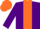 Silk - Purple, orange stripe, purple sleeves, orange cap