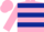 Silk - Pink body, dark blue hooped, pink arms, dark blue hooped, pink cap