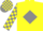 Silk - Yellow, grey diamond, checked sleeves and cap
