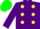 Silk - Purple body, yellow spots, purple arms, green cap