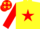 Silk - Yellow body, red star, red arms, yellow hooped, red cap, yellow stars