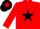 Silk - Red, black star, black cap, red star
