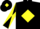 Silk - Black, Yellow diamond, Black and Yellow diabolo on sleeves, Black cap, Yellow diamond