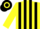 Silk - Yellow and Black stripes, hooped cap