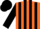 Silk - Orange, black 'pr', black stripes on sleeves, black cap