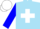 Silk - Sky blue, white circled 'rw' & cross belts, white bars on blue sleeves, white cap