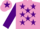 Silk - Mauve, purple stars, sleeves and star on cap
