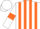 Silk - White and Orange stripes, White sleeves, Orange armlets