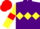 Silk - purple, yellow diamond hoop, yellow sleeves, red armlets & cap