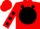 Silk - Red, black disc, black spots