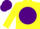 Silk - Yellow, purple disc, yellow 'mls', purple armlet, purple cap