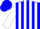 Silk - Blue, white 'r', white stripes on sleeves, blue cap