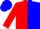Silk - Red and blue halves, red circled 'h', blue cap