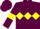 Silk - Maroon, yellow triple diamond, yellow armlets, maroon cap