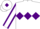 Silk - White body, purple triple diamond, white arms, purple seams, white cap, purple diamond