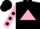 Silk - Black & pink triangle, pink sleeves, black polka spots