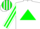 Silk - White, Green Triangle, blue Sleeves, green stripes