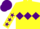 Silk - Yellow, purple diamond hoop, yellow sleeves, purple stars, purple cap