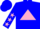 Silk - Blue, pink triangle, pink stars on sleeves