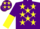 Silk - Purple, yellow stars, halved sleeves, yellow stars on cap