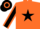 Silk - Orange, black star, black sleeves, orange seams, black & orange hooped cap